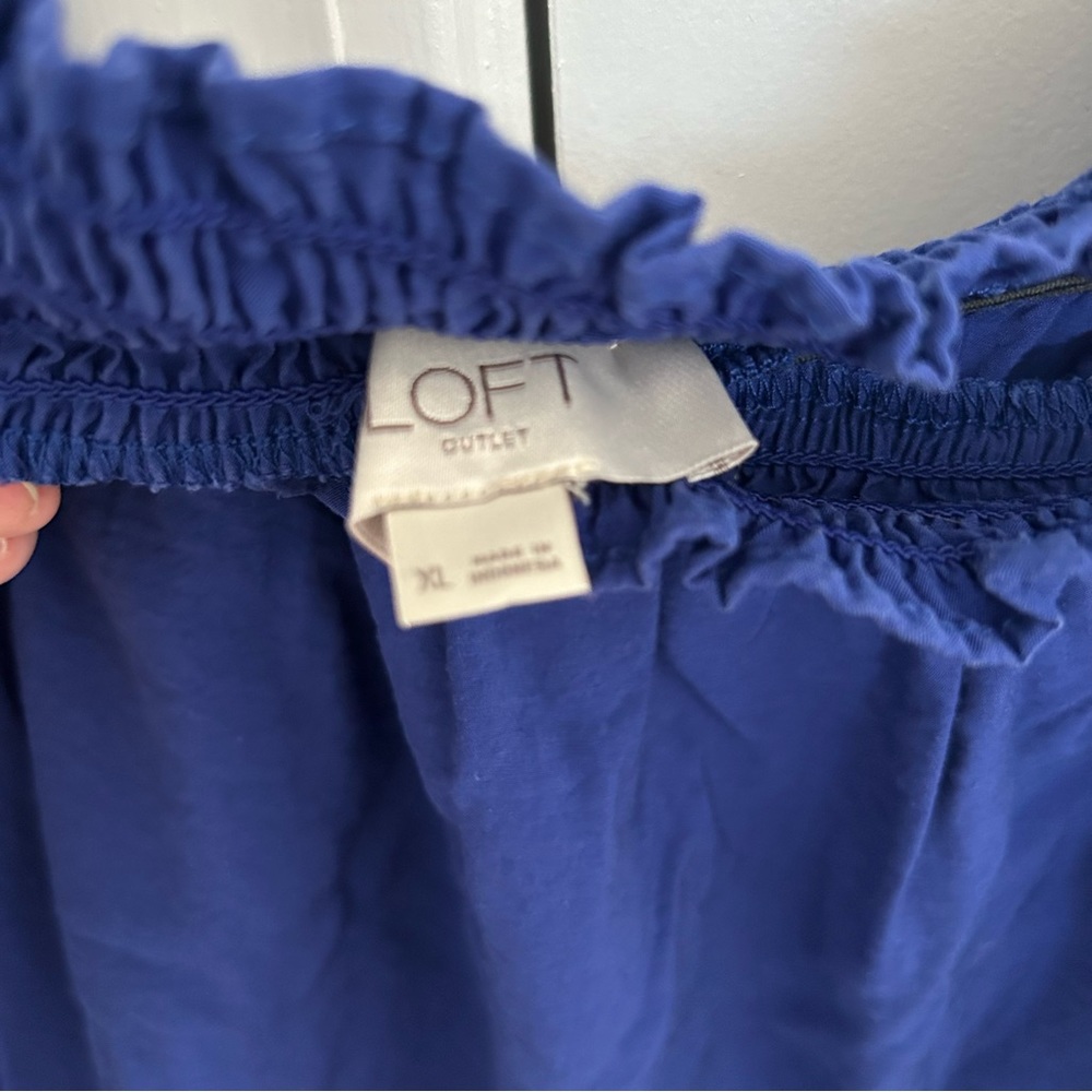 Royal Blue Boat Neck Blouse - Picture 3 of 3